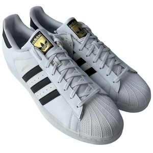 Adidas C77124 Superstar Originals Men's Size 19 (White W/ Black Stripes)